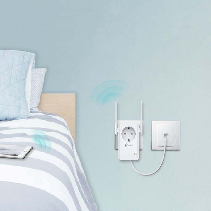 Range Extender Wifi Tp-link Wa860re De Pared 300mb Passthrough 1pto Lan Wps 2 Antenas Fijas