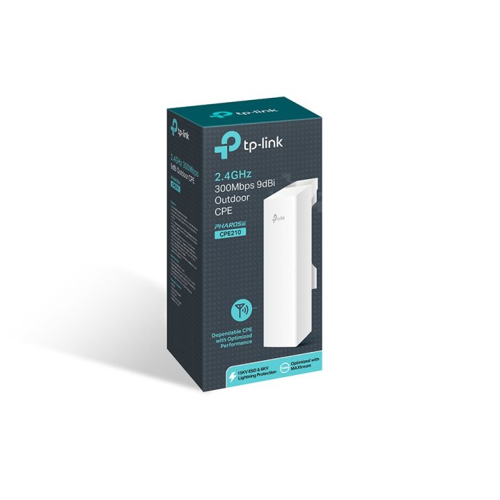 Punto De Acceso Wifi Tp-link Cpe210 Alta Potencia Exterior 300mb 2,4ghz Antena 9dbi Poe Pasivo Sistema De Gestion Centralizad