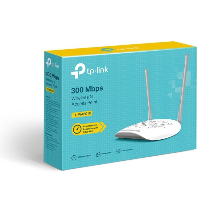 Punto De Acceso Interior Wifi Tp-link Wa801n 300mb 2,4ghz 2 Antenas Fijas Poe Pasivo