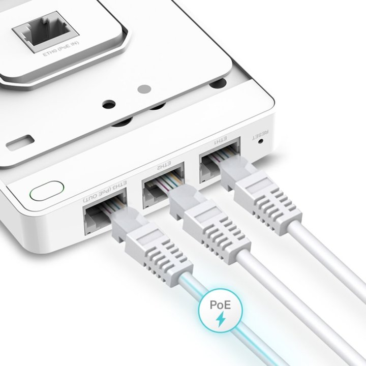 Punto De Acceso Interior Wifi Tp-link Eap235-wall Mu-mimo Ac1200 300mbps Simultaneos 2.4ghz Y 867mbps En 5ghz 2p Giga Soporte