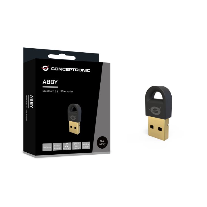 Adaptador Bluetooth Conceptronic Abby016b Usb Bluetooth 5.3 20m 5 Dispositivos Simultaneos