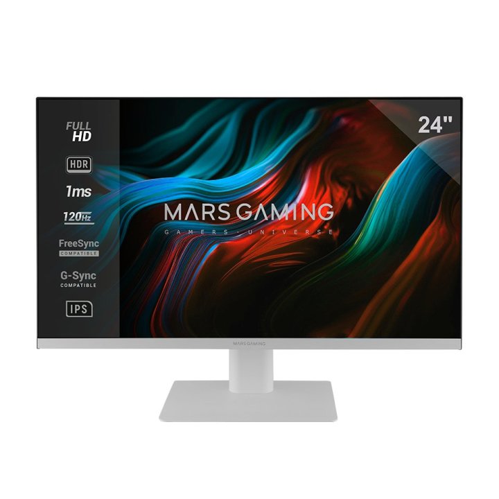 (km0) Monitor 24" Dp Hdmi Mars Gaming Mv24 Ips Fhd 120hz 1ms 250cd m² Vesa 100x100 Blanco Cash30