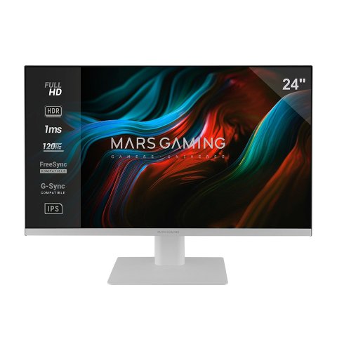 (km0) Monitor 24" Dp Hdmi Mars Gaming Mv24 Ips Fhd 120hz 1ms 250cd m² Vesa 100x100 Blanco Cash30