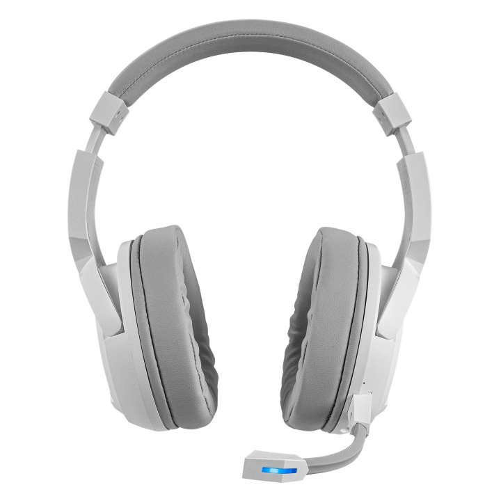 Headset Wireless Mars Gaming Mhw100 White 2.4gpro Cancelacion De Ruido Activa Enc + Pasiva Drivers 50mm Iluminacion Argb Micr