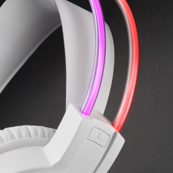 Headset Mars Gaming Mhrgb White Jack 3.5mm Iluminacion 360º Chroma Sonido Ultra-bass 3d Micro Abatible Con Cancelacion De Rui