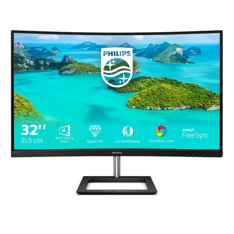 Monitor 32" Dp Hdmi Vga Philips 325e1c 00 Va Qhd 2560x1440 75hz 4ms 250cd Vesa 100x100 Negro