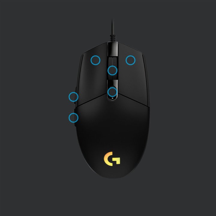 Mouse Logitech G203 Lightsync Rgb 8000dpi 6 Botones Color Negro