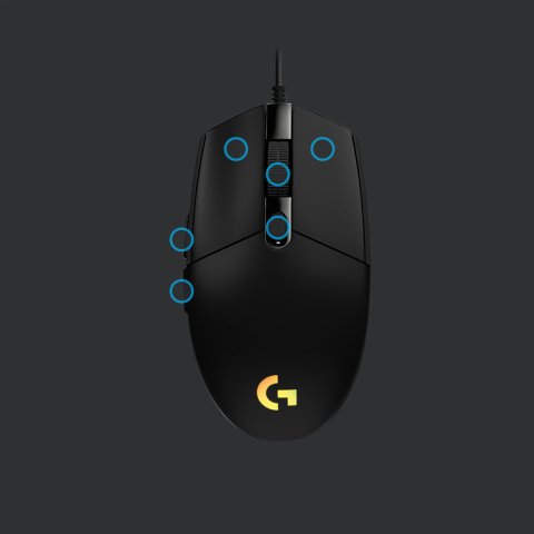 Mouse Logitech G203 Lightsync Rgb 8000dpi 6 Botones Color Negro