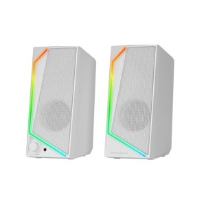Altavoces 2.0 Mars Gaming Ms72w White 15w Jack 3.5mm Iluminacion Rgb Control De Volumen Entrada Jack 2