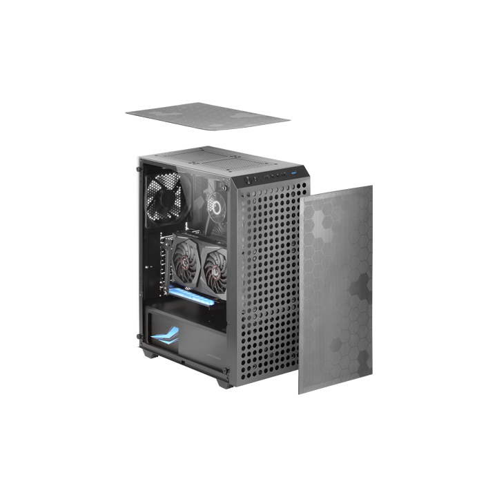 Caja Atx Mars Gaming Mcq3 Negra Lateral Cristal...