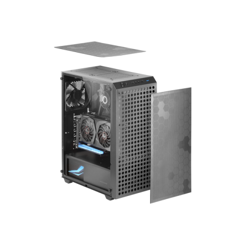 Caja Atx Mars Gaming Mcq3 Negra Lateral Cristal...