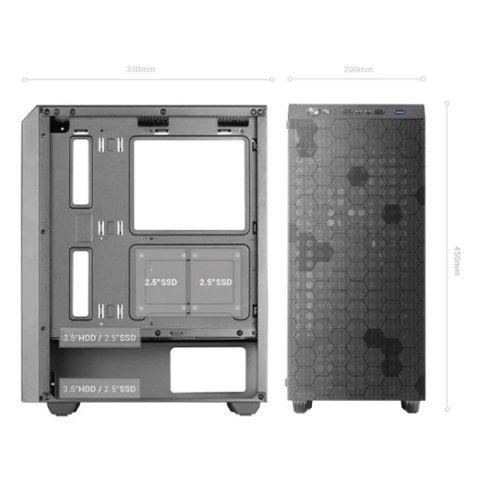 Caja Atx Mars Gaming Mcq3 Negra Lateral Cristal...