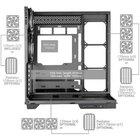 Caja Atx Semitorre Gaming Mars Gaming Mc3gf...