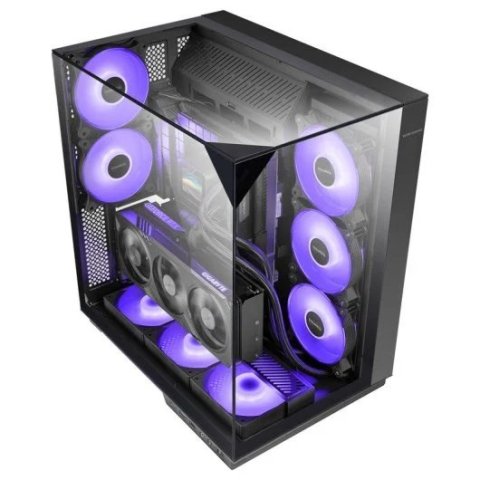 Caja Atx Semitorre Gaming Mars Gaming Mc3gf Triple Cristal Templado Argb Gpu 383mm 1x3.5 3x2.5 Negro
