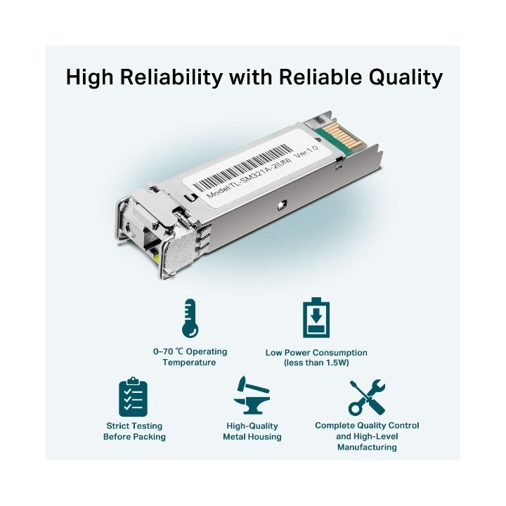 Transceiver Tp-link Sm321a-2 Bidireccional Wdm Giga Monomodo Lc Tx 1550nm rx 1310nm Hasta 2km