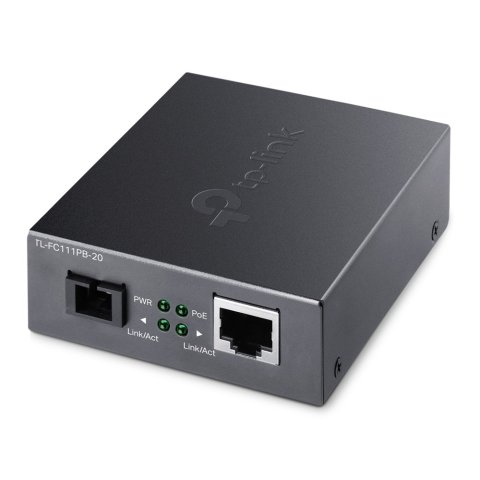 Convertidor De Fibra Tp-link Fc111pb-20 Single-mode Sc Wdm Bidireccional De 1p Rj45 10 100 Poe A 1p Sc Port 100mbps