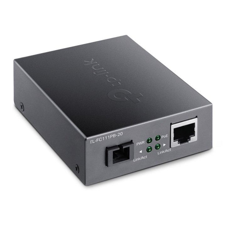 Convertidor De Fibra Tp-link Fc111pb-20 Single-mode Sc Wdm Bidireccional De 1p Rj45 10 100 Poe A 1p Sc Port 100mbps