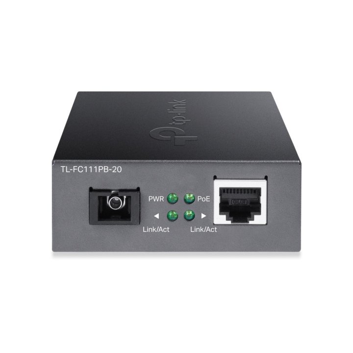 Convertidor De Fibra Tp-link Fc111pb-20 Single-mode Sc Wdm Bidireccional De 1p Rj45 10 100 Poe A 1p Sc Port 100mbps