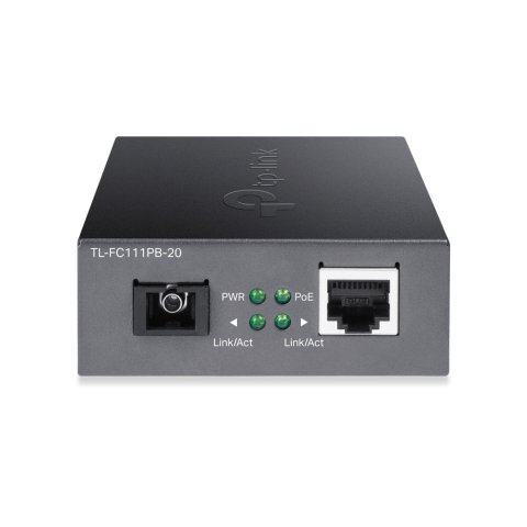 Convertidor De Fibra Tp-link Fc111pb-20 Single-mode Sc Wdm Bidireccional De 1p Rj45 10 100 Poe A 1p Sc Port 100mbps