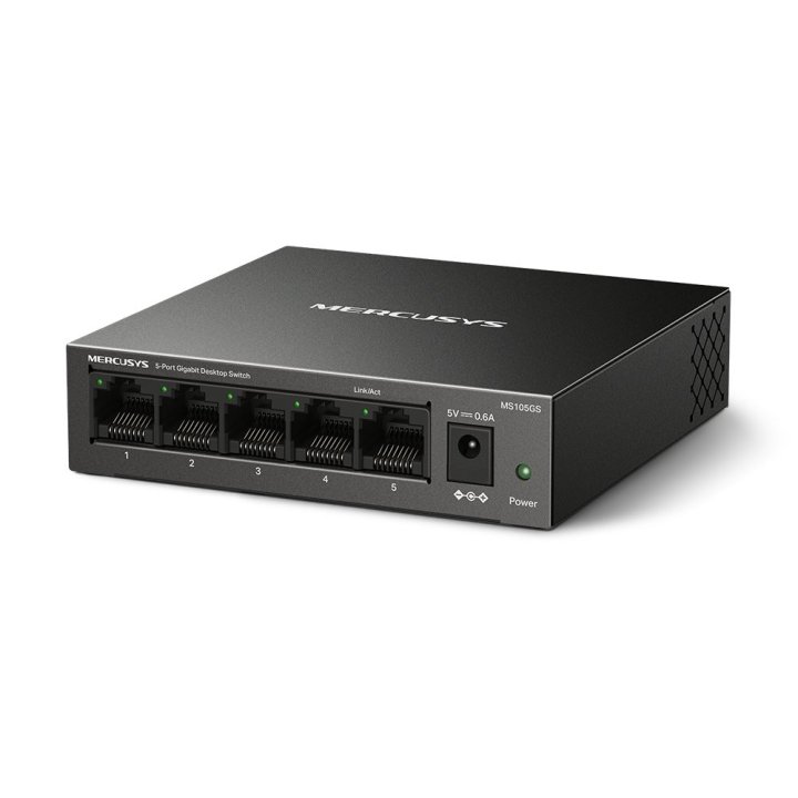 Switch No Gestionable Mercusys Ms105gs 5p 10 100 1000 Ethernet Mini Desktop Carcasa Metalica