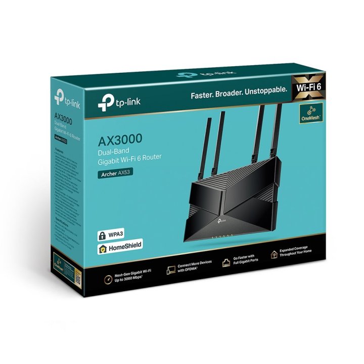 Router Wifi Dual Band Tp-link Archer Ax53 Wifi 6 Ax3000 Cpu Dual-core 574mbps En 2,4ghz Y 2402mps En 5ghz 5p Giga 4 Antenas 1