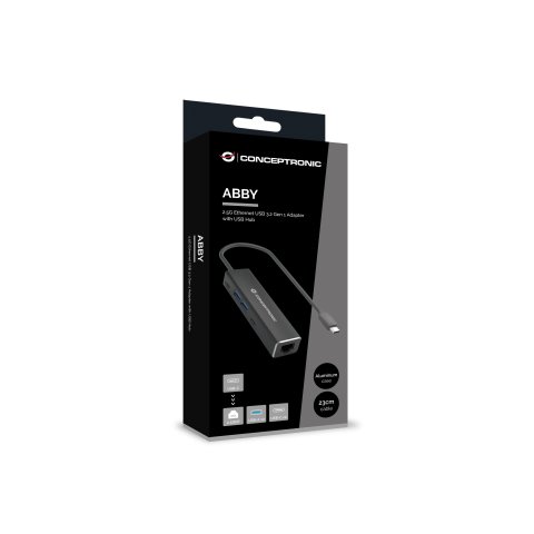 Adaptador Usb-c A Red 2.5gb Rj45 Conceptronic Con Hub Usb 3.2 2 Usc-c 2p Usb-a G