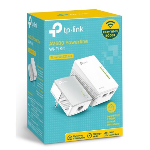 Homeplug Wifi Tp-link Tl-wpa4221kit 300mb Av600 Con 2 Puertos Ethernet Kit Compuesto De Un Tl-wpa4220 Y Un Tl-pa4010