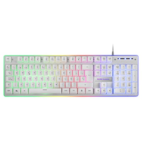 Teclado Mouse Y Alfombrilla Mars Gaming Mcpx White Telcado Hibrido H-mech Mouse Ultra Ligero 10k Y Alfombrilla Xxl