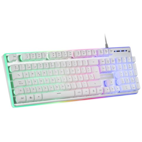 Teclado Mouse Y Alfombrilla Mars Gaming Mcpx White Telcado Hibrido H-mech Mouse Ultra Ligero 10k Y Alfombrilla Xxl