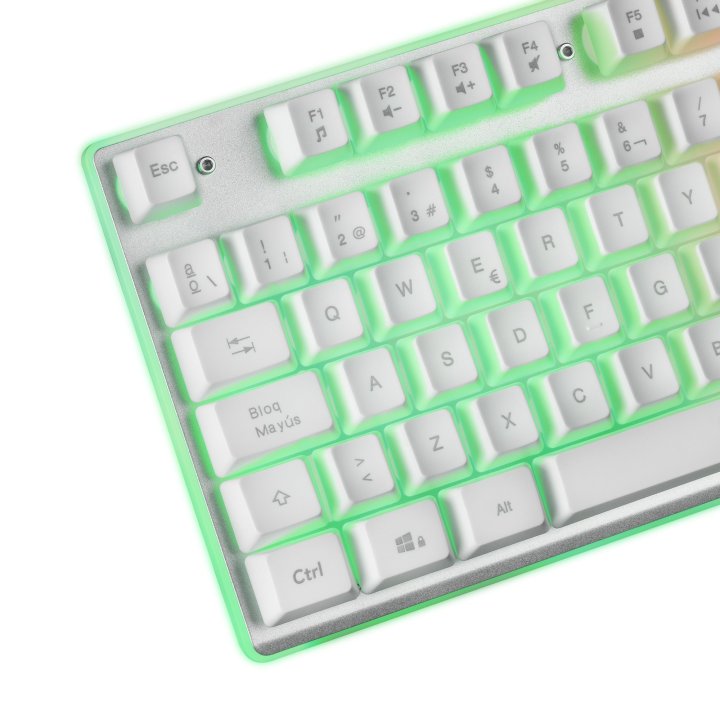 Teclado Mouse Y Alfombrilla Mars Gaming Mcpx White Telcado Hibrido H-mech Mouse Ultra Ligero 10k Y Alfombrilla Xxl