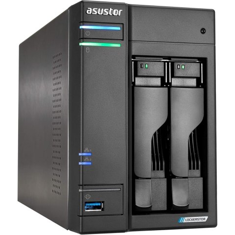 Servidor Nas Asustor Lockerstor As6702t 2 Bahias 3.5" 4 X M.2 Nvme Celeron N5105 Quad Jasper Lake 2.0ghz 4gb 2x2.5gbe Hdmi Ra