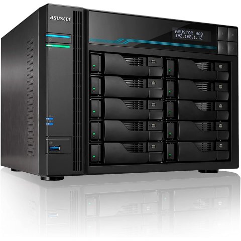 Servidor Nas Asustor Lockestor Pro As7110t 10 Bahias Intel 9th Xeon E-2224 Quad 3.4ghz 8gb 2x2.5gbe 2x10gbe Raid 0,1 Jbod Sat
