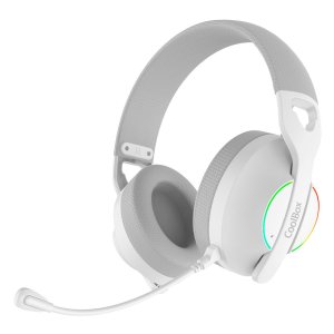 Headset Bluetooth Coolbox Wb01-b Rgb Blanco Bt 5.4 2.4ghz Jack 3.5mm Usb-a Y Usb-c 