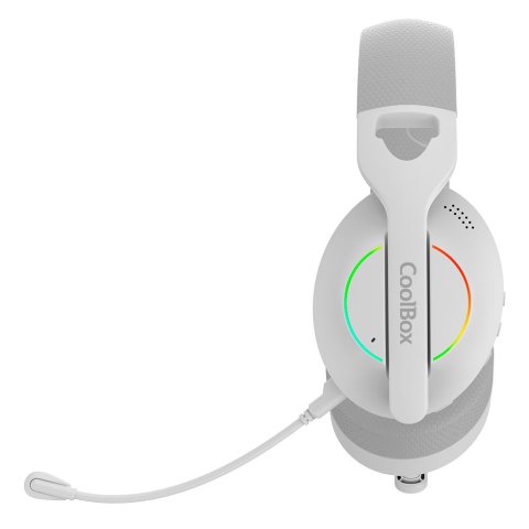 Headset Bluetooth Coolbox Wb01-b Rgb Blanco Bt 5.4 2.4ghz Jack 3.5mm Usb-a Y Usb-c 