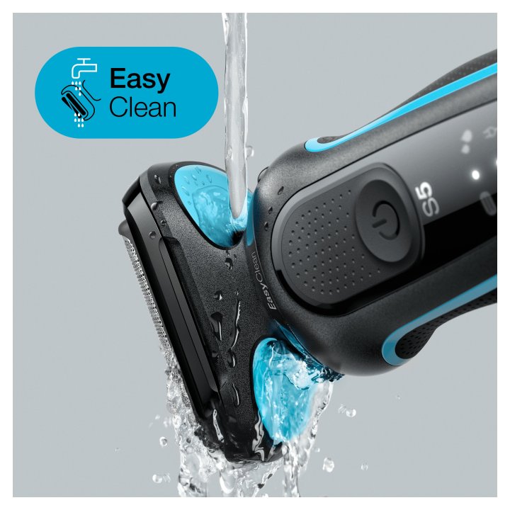 Afeitadora Braun Serie 5 50m1000s 3 Laminas Flexibles Easyclean Bateria De Litio 50min Carga Rapida Uso En Seco Y Mojado