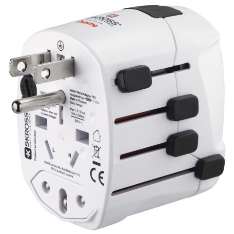 Adaptador De Viaje Hama De 3 Clavijas Hasta 150 Paises