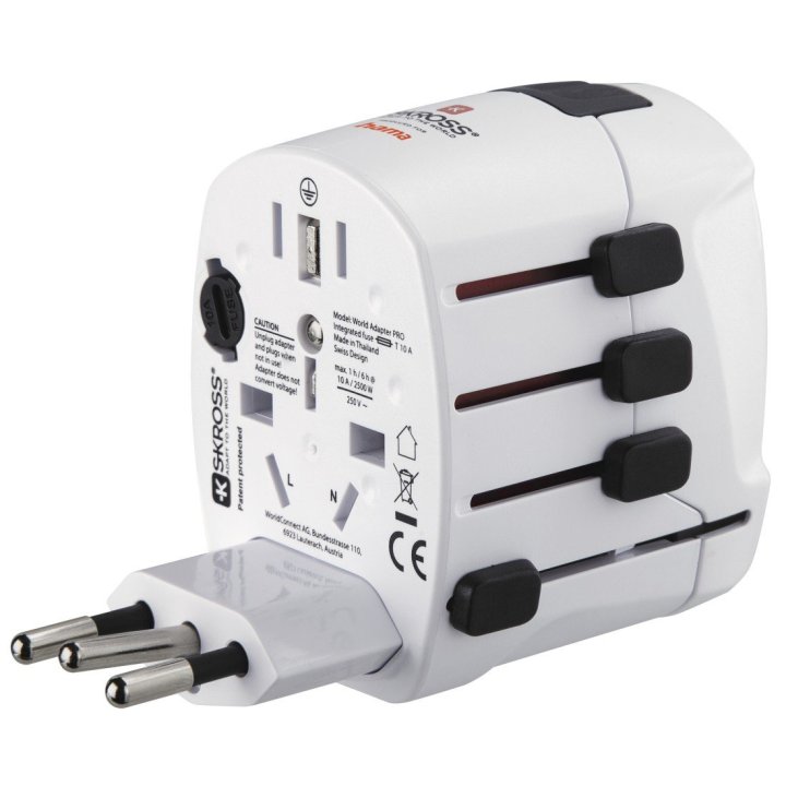 Adaptador De Viaje Hama De 3 Clavijas Hasta 150 Paises