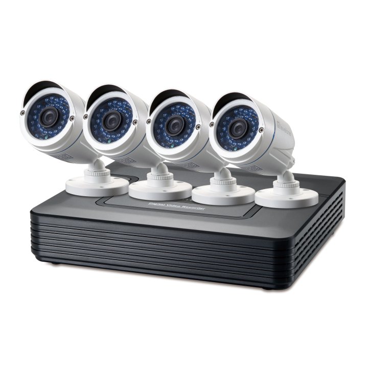 Kit Videovigilancia 1080p Level One Dsk-4001 4 Canales 4 Camaras Int ext + Grabador Cables Iluminacion Led (sin Hd)