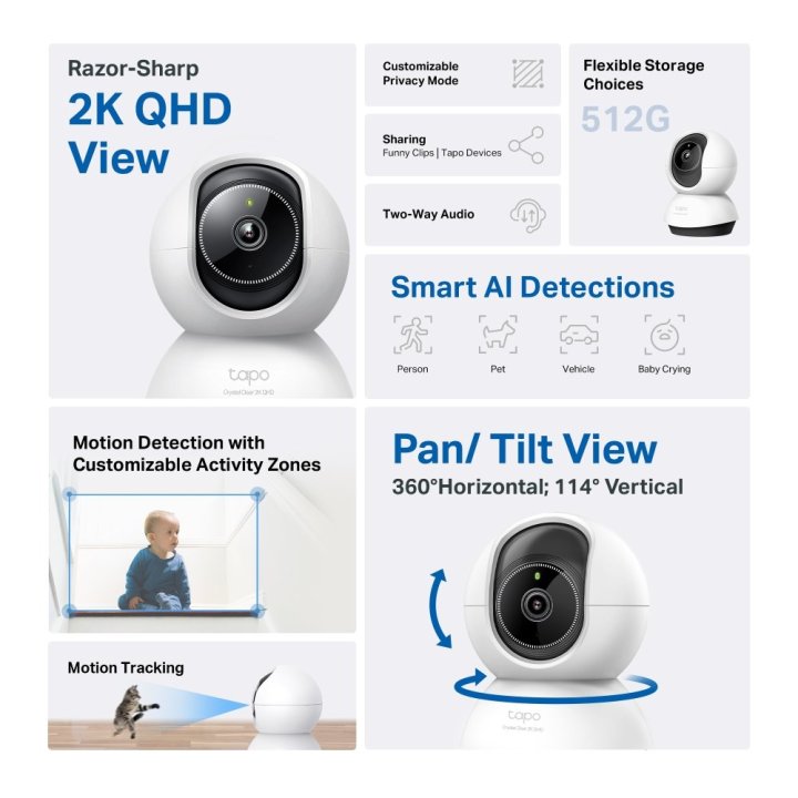 Camara Ip Wifi Tp-link Tapo Tc72 Con Ia Pan...