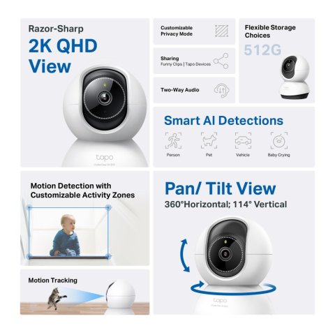 Camara Ip Wifi Tp-link Tapo Tc72 Con Ia Pan...