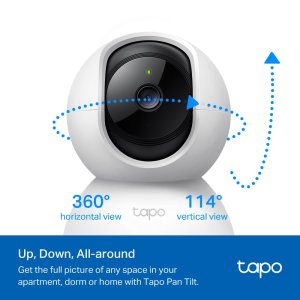 Camara Ip Wifi Tp-link Tapo Tc71 Pan Tilt 2k 3mp 2way Audio Movimiento 360º H 114º V V.nocturna Comp Con Alexa Y Google Home 2