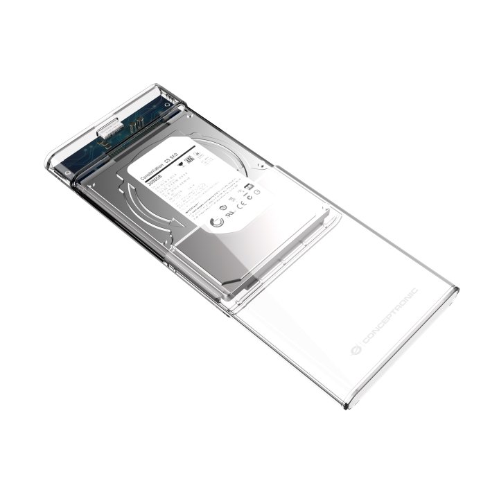 Caja Externa 2.5" Usb 3.0 Conceptronic Usb 3.0 Sata Transparente Sin Tornillos Dante03t