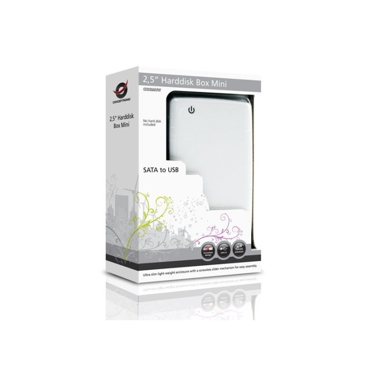 Caja Externa 2.5" Usb 2.0 Conceptronic Usb 2.0 Sata Color Blanco C20-251