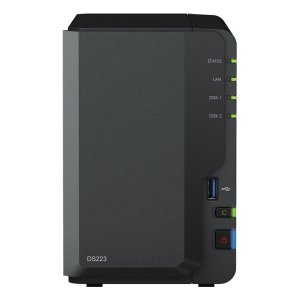 Servidor Nas Synology Disk Station Ds223 2gb 3xusb3.2 2 Bahias Realtek Rtd1619b Jbod, Raid 0, Raid 1 2