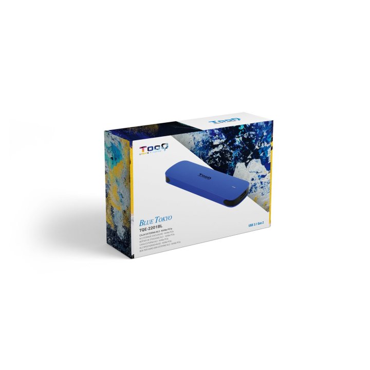 Caja Externa M.2 Usb-c Tooq Tqe-2201bl Para M.2 Nvme Pcie Usb 3.1 Gen2 Aluminio Azul