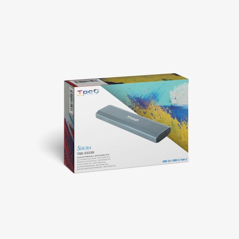 Caja Externa M.2 Usb-c Tooq Tqe-2223g Para M.2 Ngff nvme Usb 3.1 Gen2 Gris