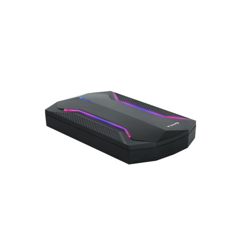 Caja Externa 2.5" Usb 3.0 Tooq Tqe-2599rgb Para Hd Hasta 9.5mm Sata Usb 3.0 3.1 Gen1 Gaming Con Iluminacion Rgb