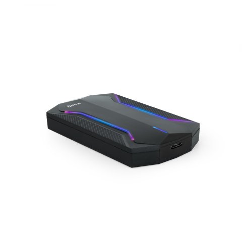 Caja Externa 2.5" Usb 3.0 Tooq Tqe-2599rgb Para Hd Hasta 9.5mm Sata Usb 3.0 3.1 Gen1 Gaming Con Iluminacion Rgb