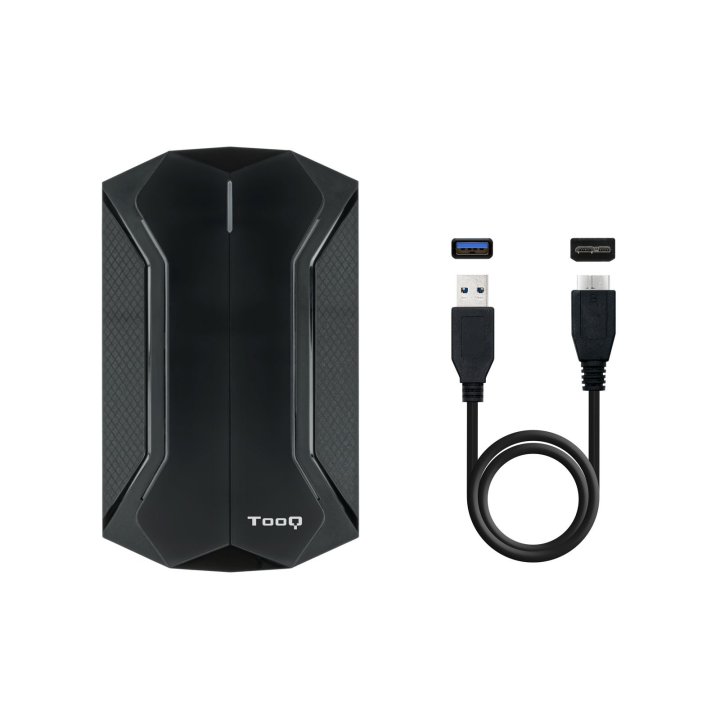 Caja Externa 2.5" Usb 3.0 Tooq Tqe-2599rgb Para Hd Hasta 9.5mm Sata Usb 3.0 3.1 Gen1 Gaming Con Iluminacion Rgb