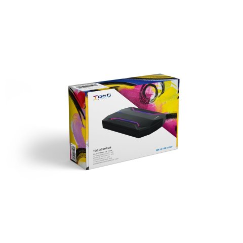 Caja Externa 2.5" Usb 3.0 Tooq Tqe-2599rgb Para Hd Hasta 9.5mm Sata Usb 3.0 3.1 Gen1 Gaming Con Iluminacion Rgb